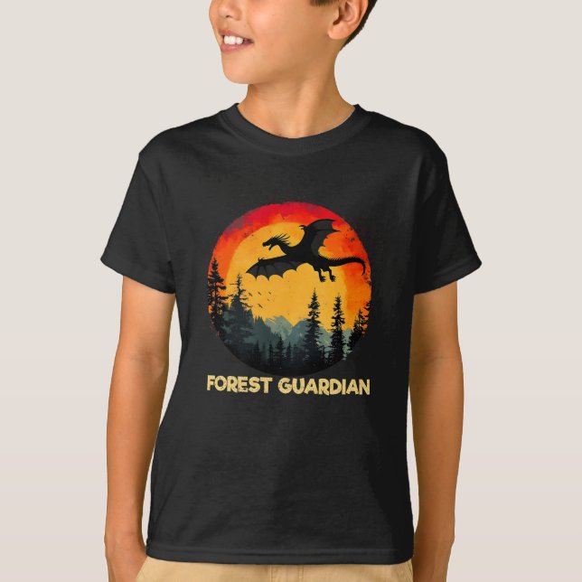 Camiseta Dragón del bosque del atardecer (Anverso)