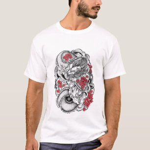 Camiseta Dragón del este con los flores