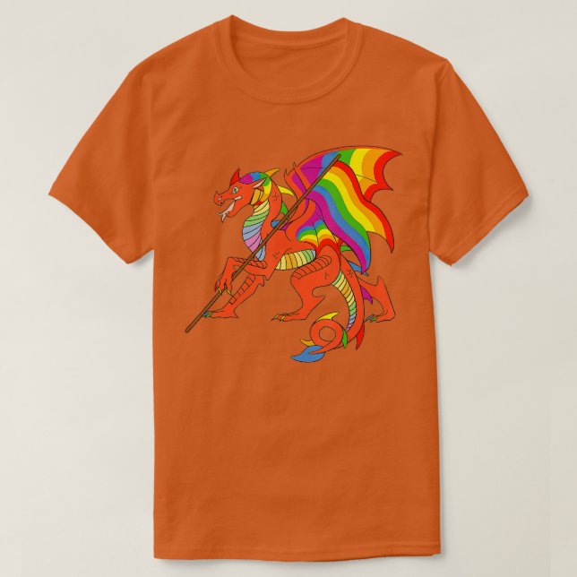 Camiseta Dragón del orgullo LGBT Transexual LGBT Gay Lesbia (Diseño del anverso)