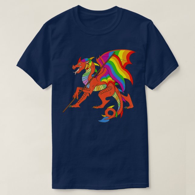 Camiseta Dragón del orgullo LGBT Transexual LGBT Gay Lesbia (Diseño del anverso)