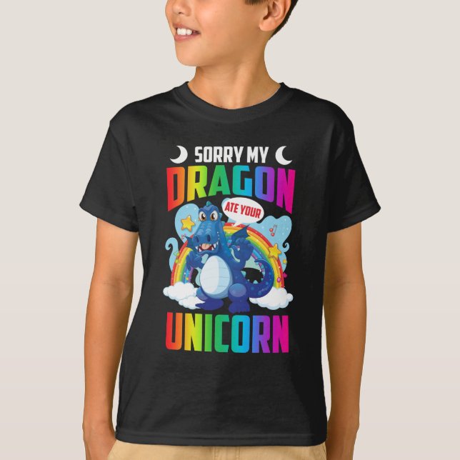 Camiseta Dragon divertida come Unicorn (Anverso)