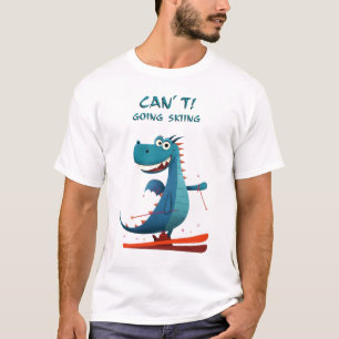 Camiseta Dragón Divertido Esquí No Puedo. Ir a Esquiar.