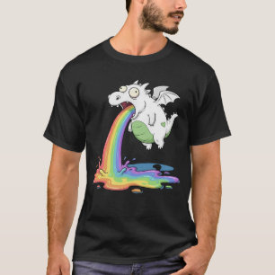 Camiseta Dragón Divertido Vomitando Arcoíris Dibujo Animado
