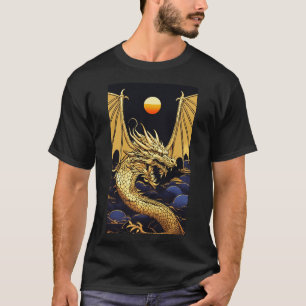Camiseta "Dragón dorado al amanecer: Una fusión de la vapor
