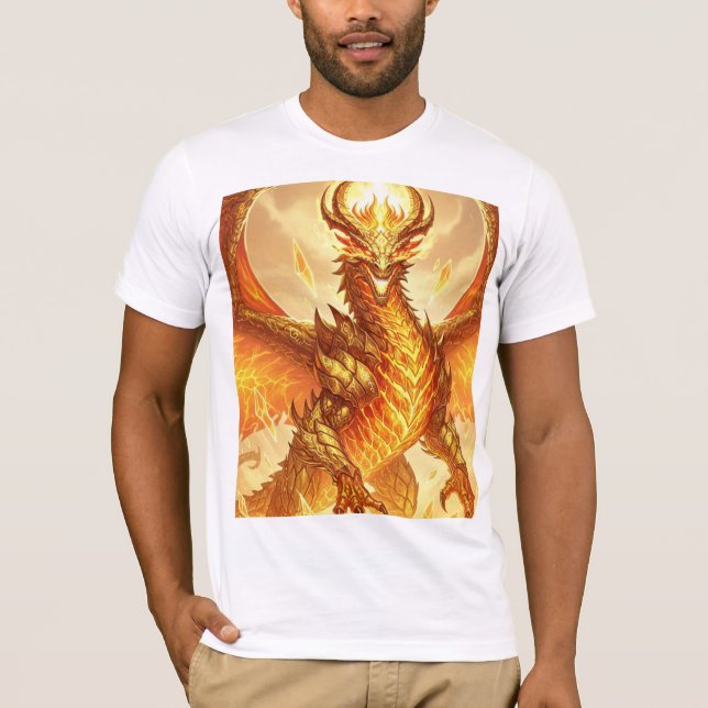 Camiseta Dragón Dorado Molten - Masterpie de fantasía legen (Anverso)
