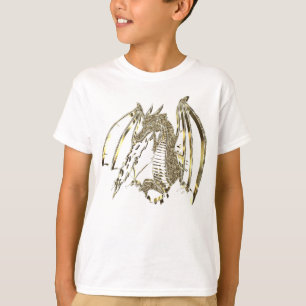 Camiseta Dragón Dorado que respira el fuego