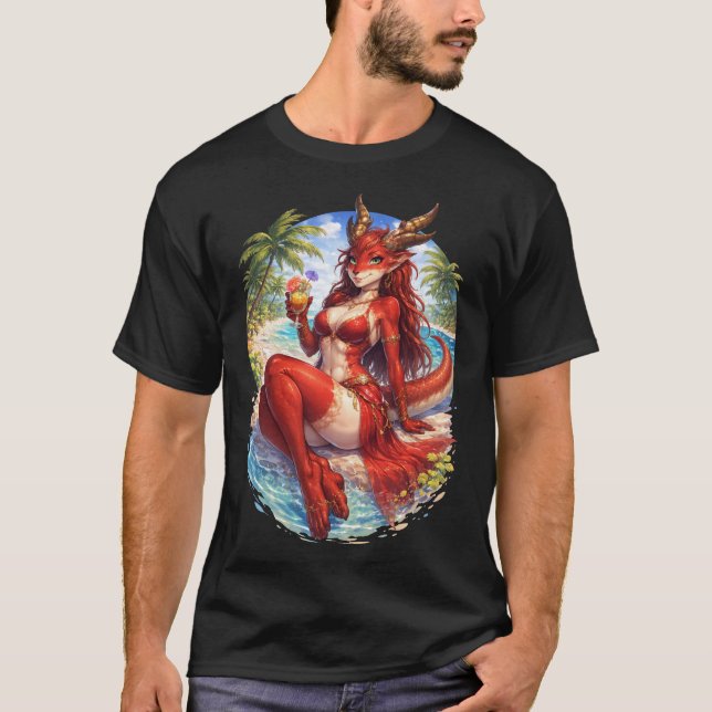 Camiseta Dragón en la playa (Anverso)