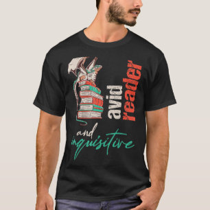 Camiseta Dragón en libros Avid reader e inquisitivo For the