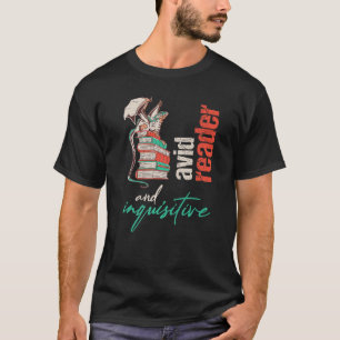 Camiseta Dragón en libros Avid reader e inquisitivo For the