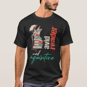 Camiseta Dragón en libros Avid reader e inquisitivo For the