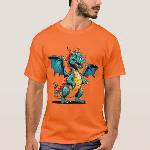 Camiseta Dragón en T-Pose al Estilo Graffiti – Cómico y Div
