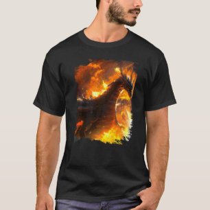 Camiseta Dragón Espacial Echando Fuego