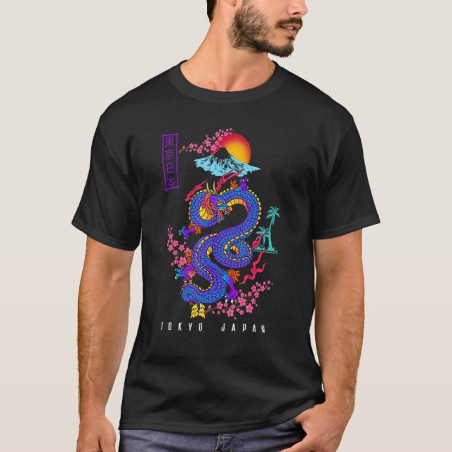 Camiseta Dragón estético japonés (Anverso)