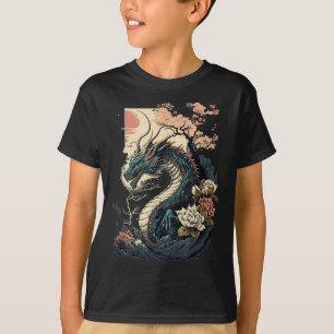 Camiseta Dragón estético japonés arte japonés japonés tatua