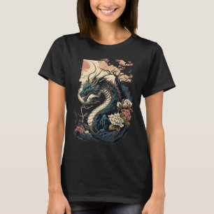 Camiseta Dragón estético japonés arte japonés japonés tatua