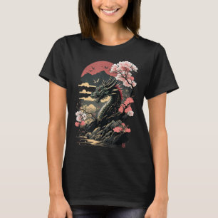 Camiseta Dragón estético japonés arte japonés japonés tatua
