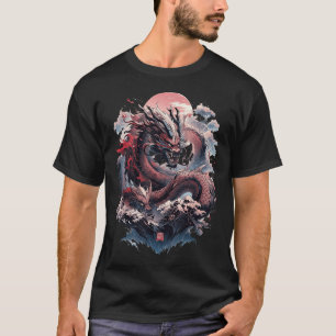 Camiseta Dragón estético japonés arte japonés japonés tatua