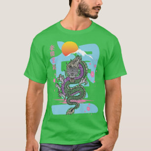 Camiseta Dragón estético japonés Tatsu asiático Otaku Sakur