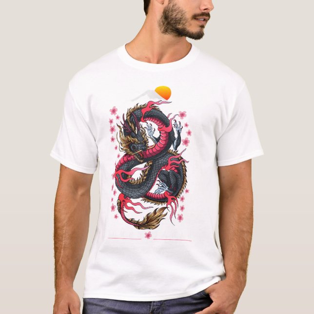 Camiseta Dragón estético japonés Tokio Anima manga japonesa (Anverso)