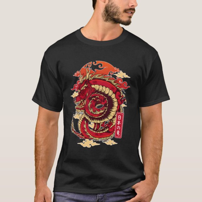 Camiseta Dragón estético japonés Tokio Japón Asia 80€™S (Anverso)