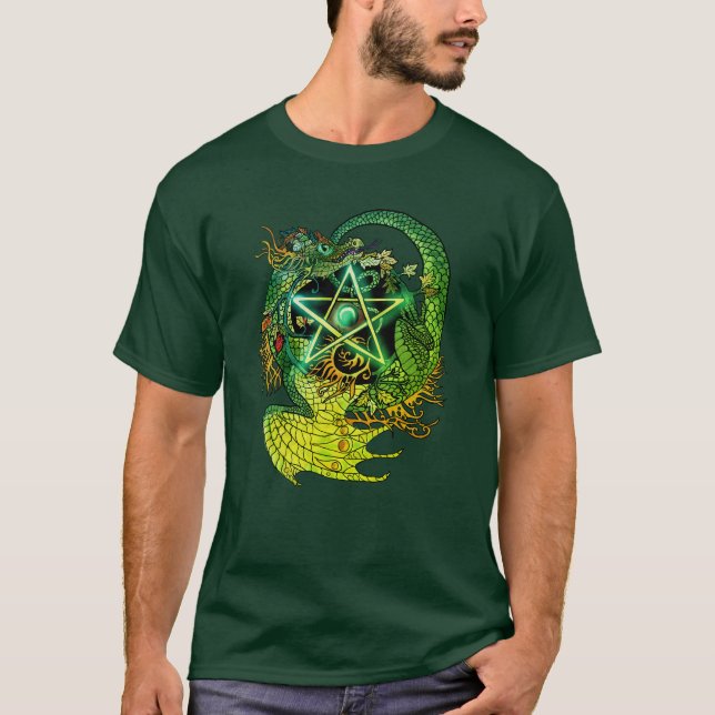 Camiseta Dragón estilo Art Nouveau Pentacle ~shirt (Anverso)