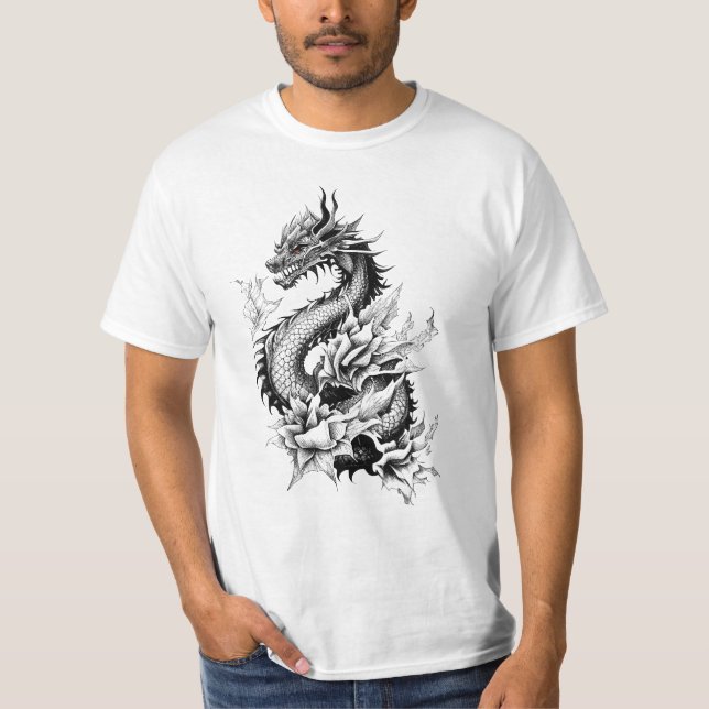 Camiseta Dragon Fantasy Wild Animal Ilustracion Tattoo (Anverso)