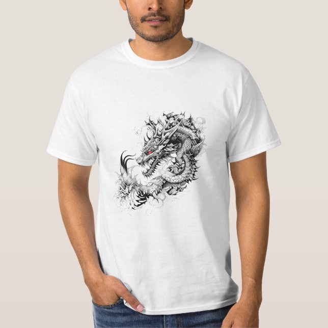 Camiseta Dragon Fantasy Wild Animal Ilustracion Tattoo (Anverso)