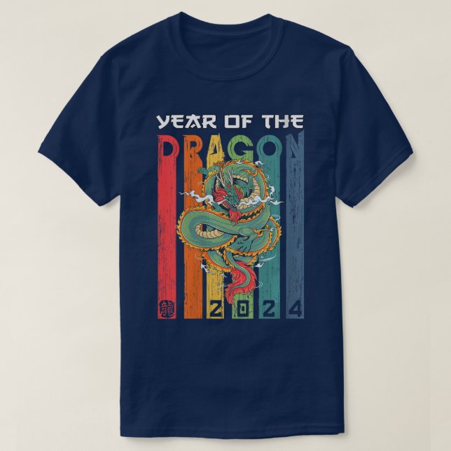 Camiseta Dragón femenino 2024 Año del Dragón Año Nuevo Luna (Diseño del anverso)