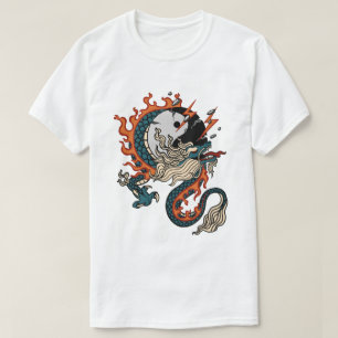 Camiseta Dragón feroz con símbolo Yin-Yang