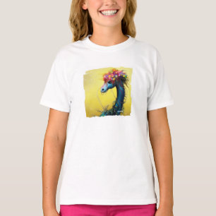 Camiseta dragón floral de fantasía
