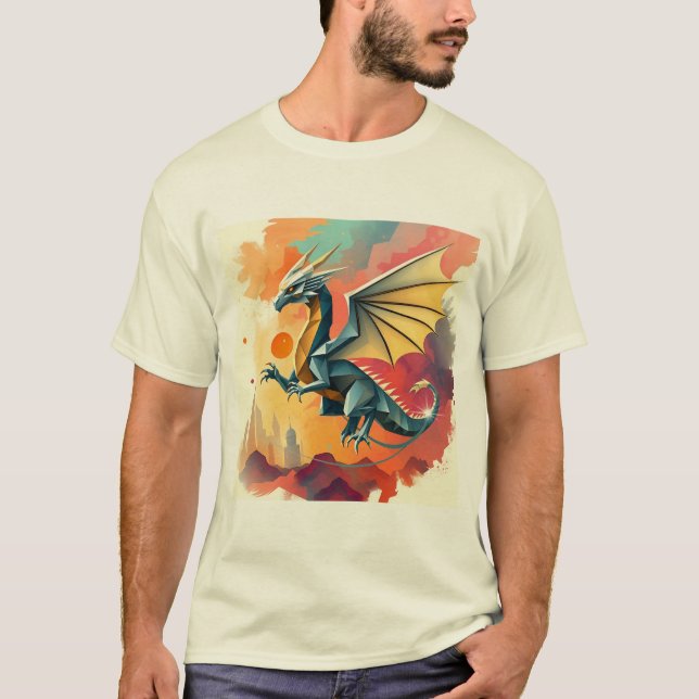 Camiseta Dragón geométrico (Anverso)