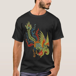 Camiseta Dragón gráfico con la cabeza del gallo