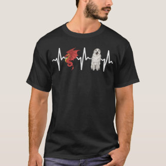Camiseta Dragon Great Pyrenee Heartbeat Dog Lover
