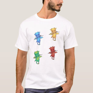 Camiseta Dragon Green Red Blue Fairy Tale Cute Animales Par