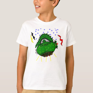 Camiseta Dragon Green Spaceship Stars Lightning Bolts