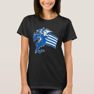 Camiseta Dragón griego épico orgulloso de bandera griega