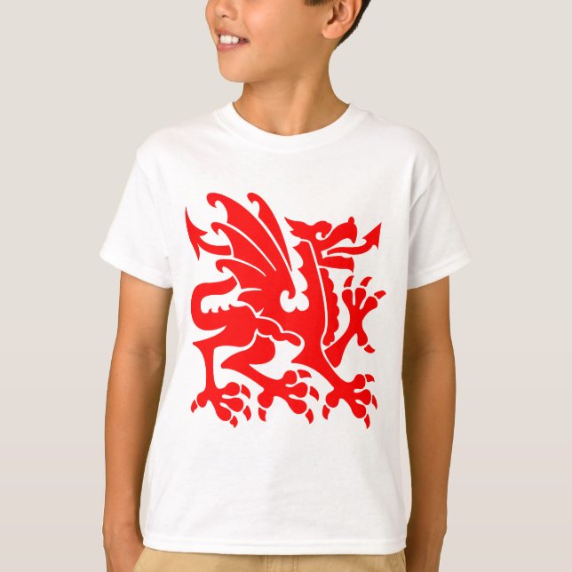 Camiseta Dragón heráldico 01 - rojo (Anverso)
