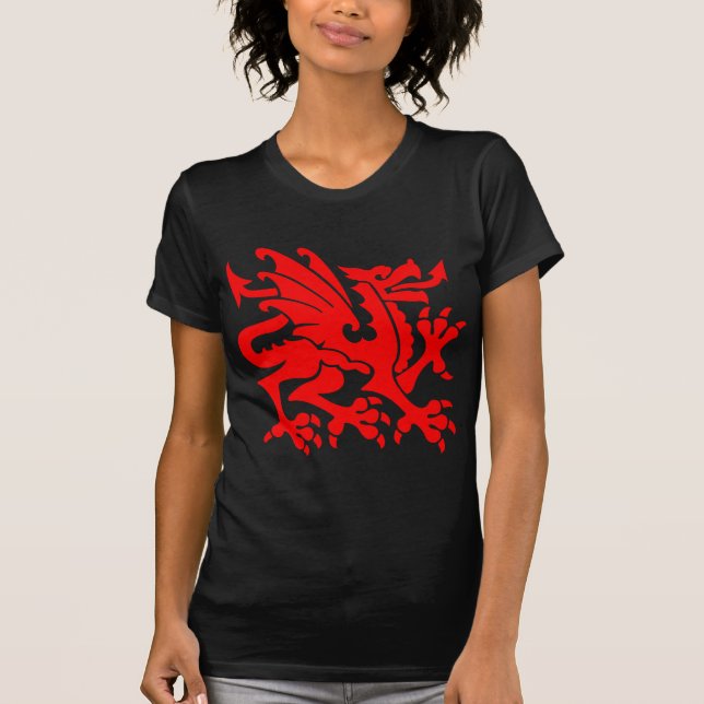 Camiseta Dragón heráldico 01 - Rojo (Anverso)
