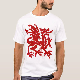 Camiseta Dragón heráldico 01 - Rojo rubí