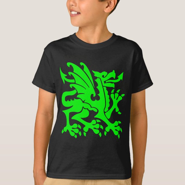Camiseta Dragón heráldico 01 - Verde (Anverso)