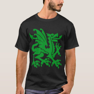 Camiseta Dragón heráldico 01 - Verde de hierba