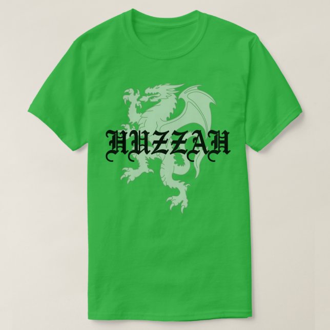 Camiseta Dragón heráldico de Huzzah en verde (Diseño del anverso)