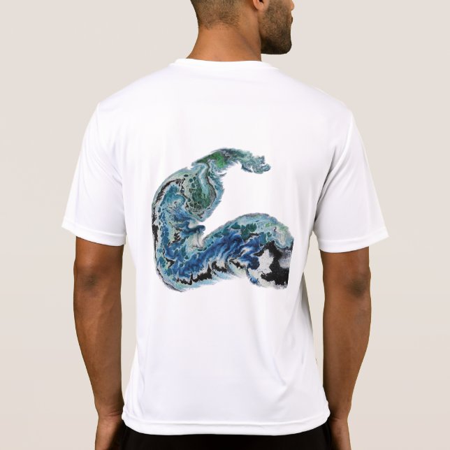 Camiseta Dragon in the Waves – Abstract Ocean Energy (Reverso)