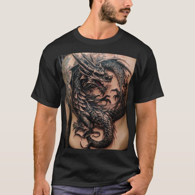 Camiseta Dragón inspirado en el tatuaje-Camisetas para rebe (Anverso)