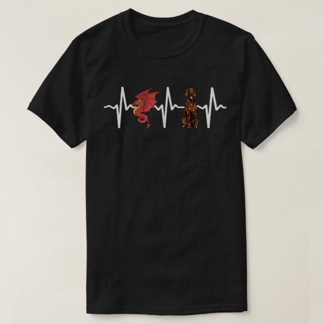 Camiseta Dragon Irish Setter Heartbeat Dog Lover  (Diseño del anverso)