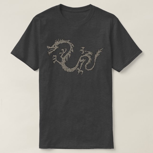Camiseta Dragon Japan Retro Style Asia Mosaic Dragon  (Diseño del anverso)