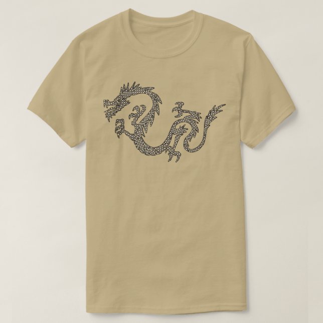 Camiseta Dragón Japón estilo retro Asia Mosaic Dragon 301 (Diseño del anverso)