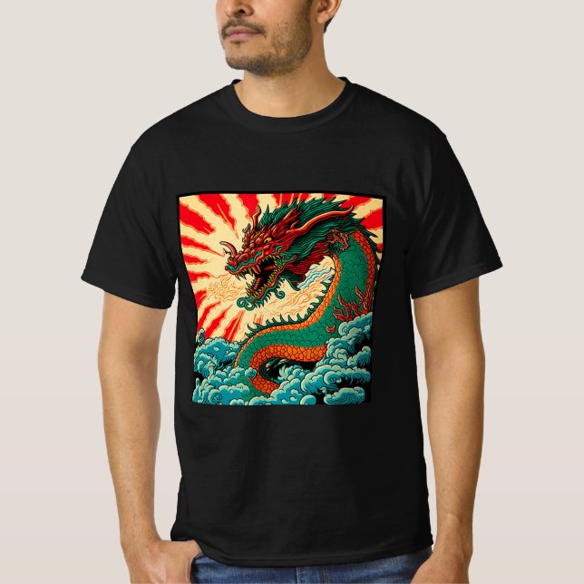 Camiseta Dragón japonés anima a Japón el tatuaje de los dra (Anverso)