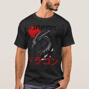 Camiseta Dragón japonés con sol rojo Japón tradicional