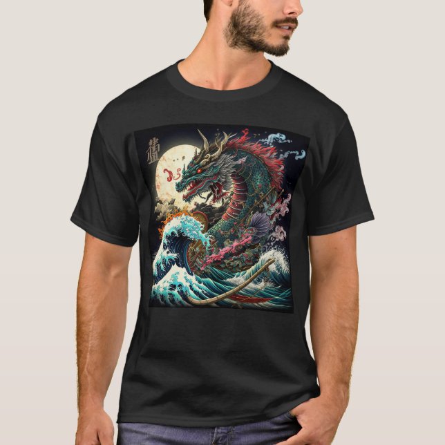 Camiseta Dragón japonés de gran noche (Anverso)